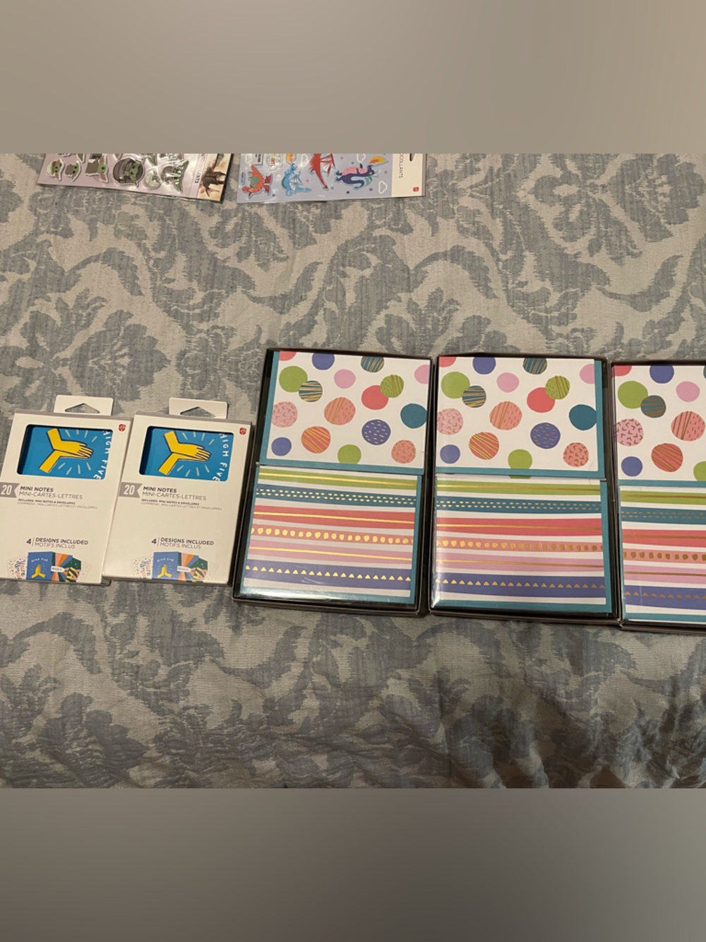 Colorful Striped & Polka Dot Notecards - Set of 3